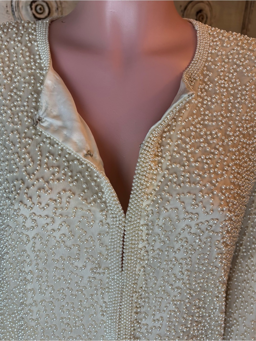 Vintage Laurence Kazar Beaded New York Evening Jacket Large 100% Silk Elegant - Picture 9 of 13